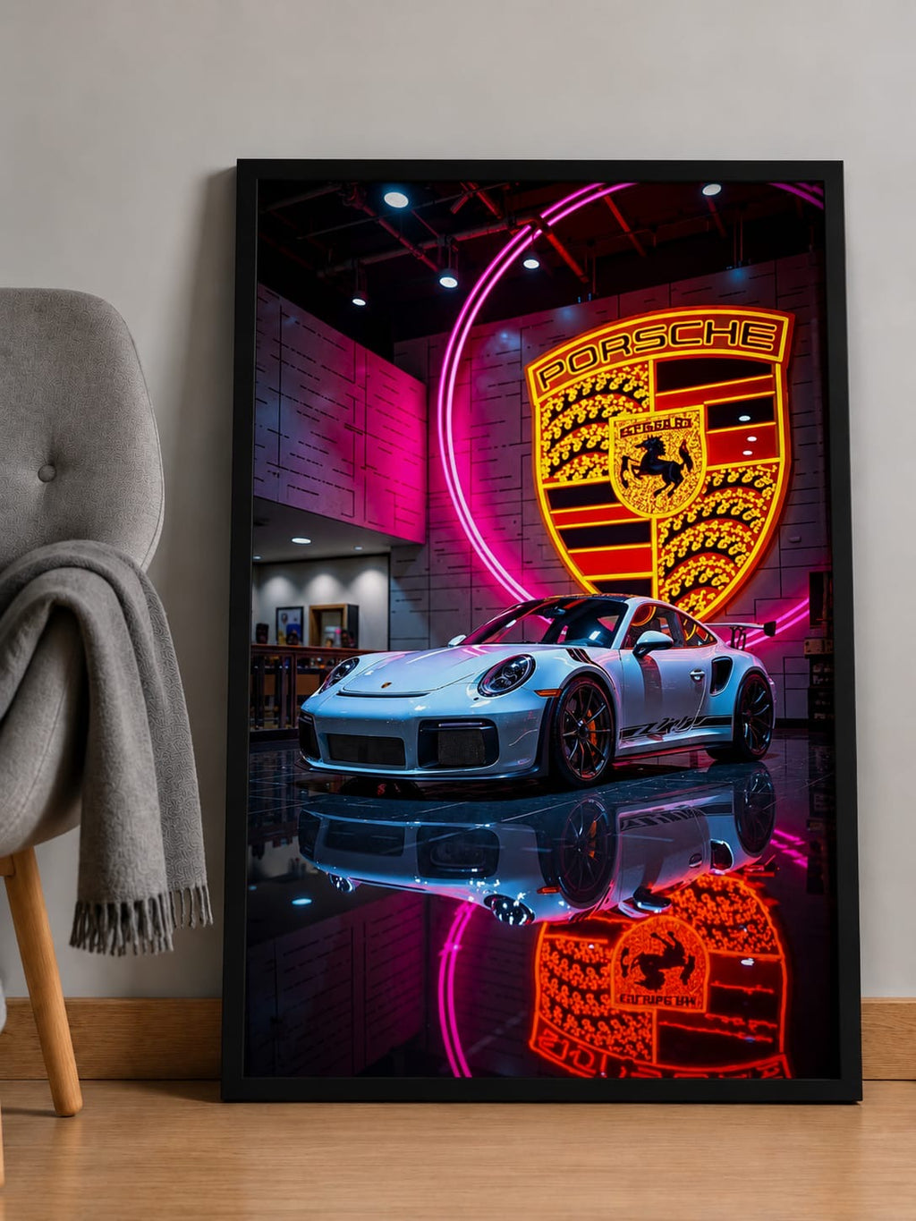 Tableau Canvas Porsche 911 Neon Showroom 🏎️✨