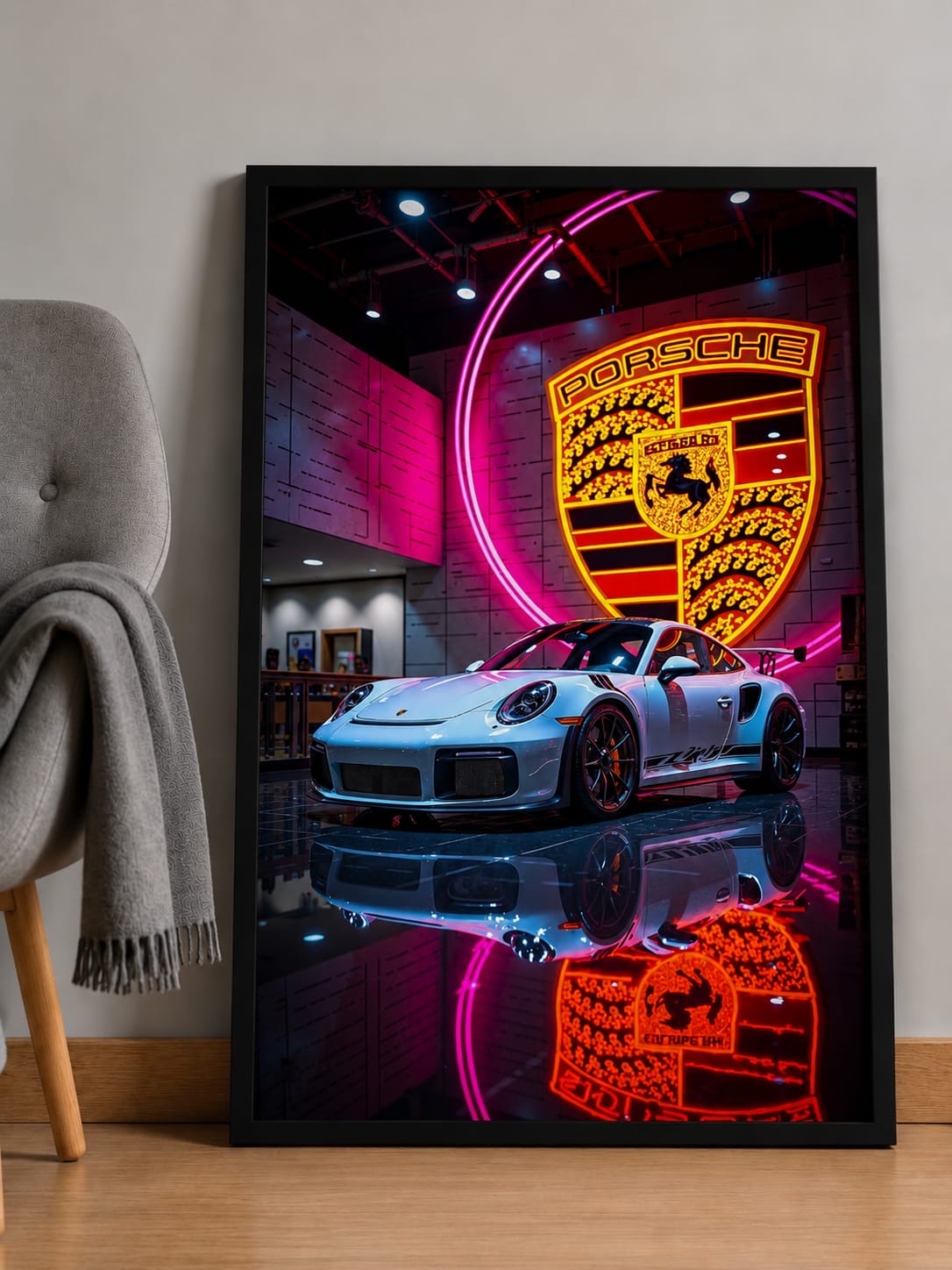 Tableau Canvas Porsche 911 Neon Showroom 🏎️✨