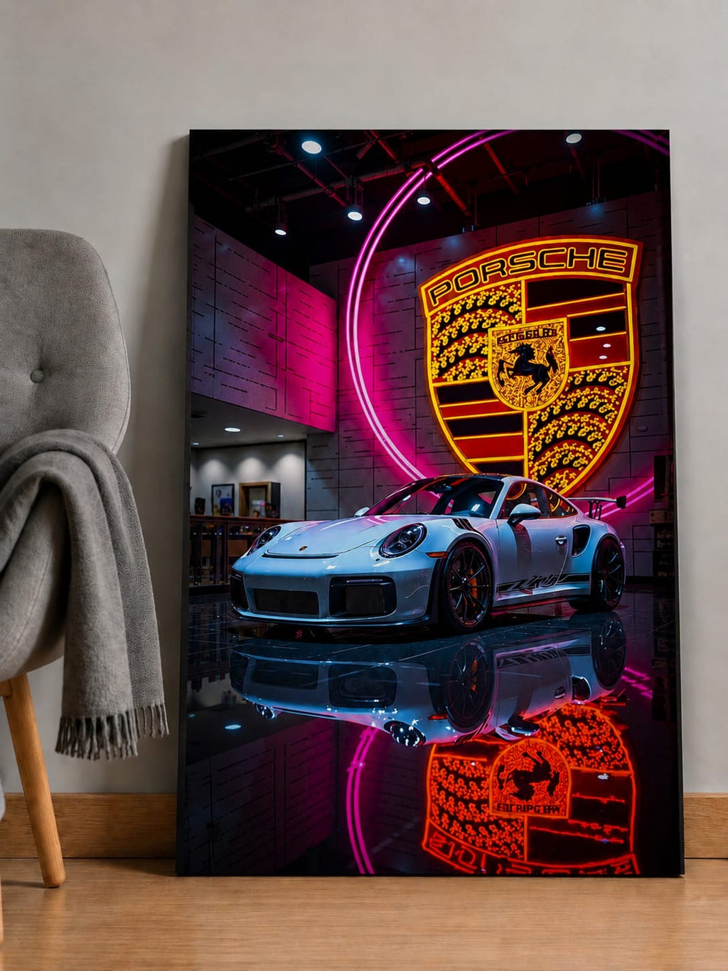 Tableau Canvas Porsche 911 Neon Showroom 🏎️✨