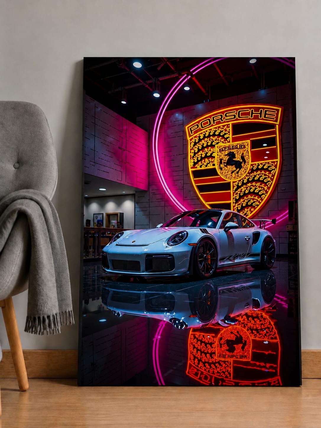 Tableau Canvas Porsche 911 Neon Showroom 🏎️✨